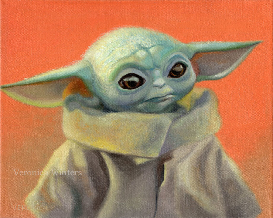 Grogu Baby Yoda Fan Art Veronica Winters Painting