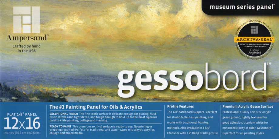 Richeson Toned Gesso Hardboard Panel - 18 x 36, Umber Wash 