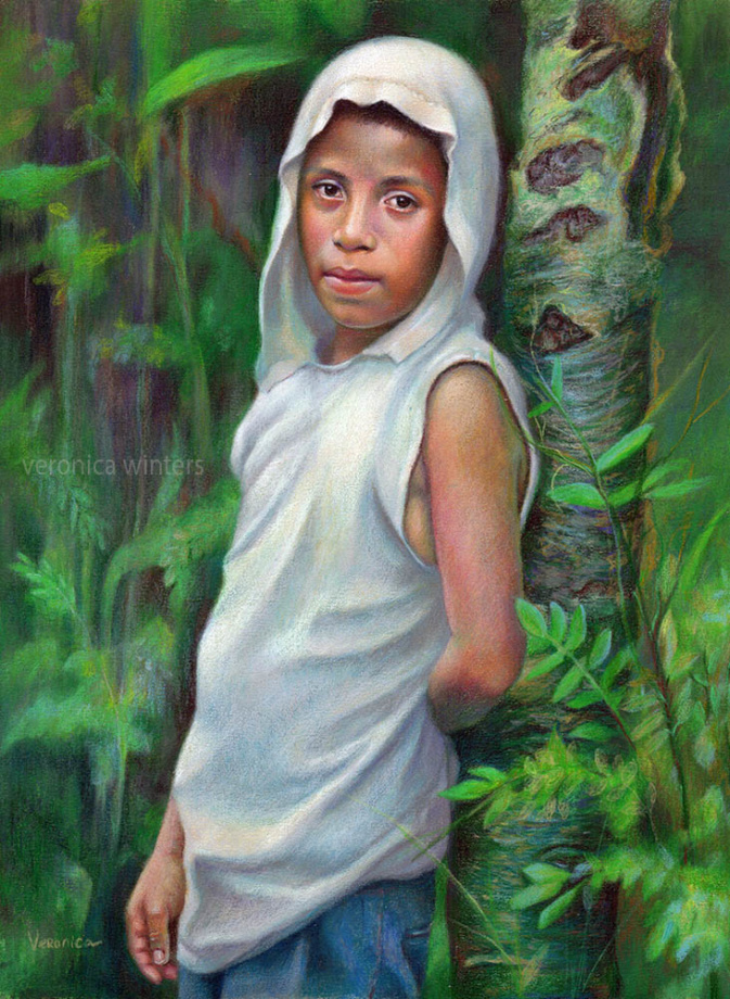 Nicaraguan boy colored pencil drawing by m-veronica-winters-colored-pencil