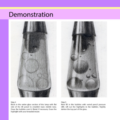 This is another page from the book that shows you this concept. You block in the darkest areas first, and then erase the highlights and make tonal transitions.