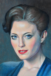 Lara Pulver from Sherlock Holmes by veronica winters colored pencil