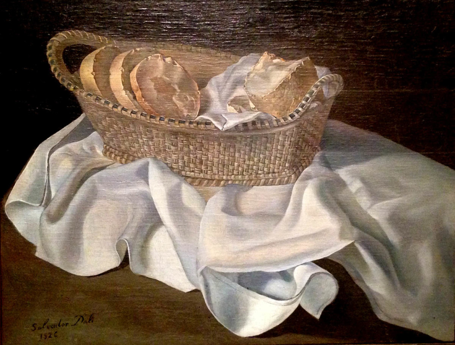dali artwork basket of bread