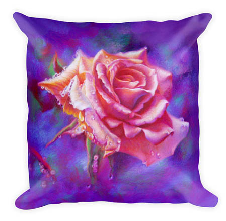 unique gifts pink rose colored pencil custom pillow