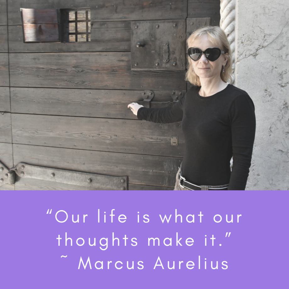 our life is what our thoughts make it, quote by marcus aurelius