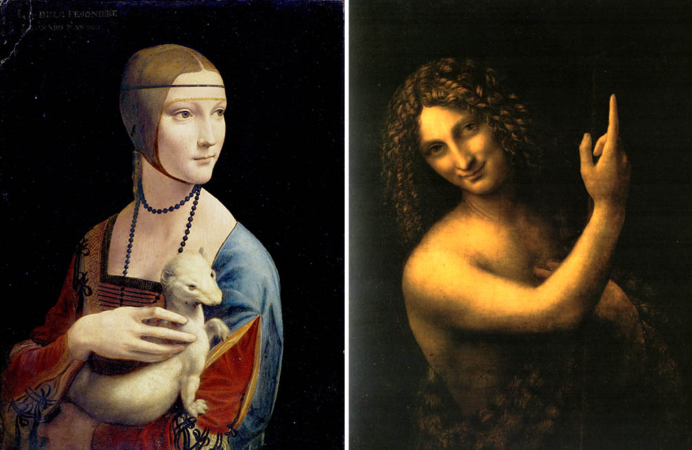 The_Lady_with_an_Ermine and st john the baptist by da vinci