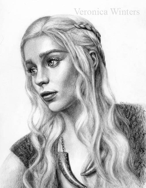 figurative art, portrait drawing, Khaleesi