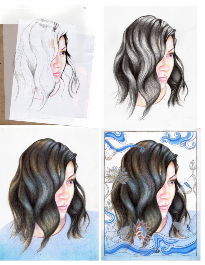 How to make colored pencil drawings better with markers. 