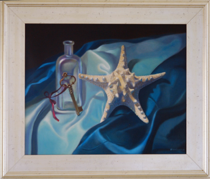 realism art oil painting of starfish