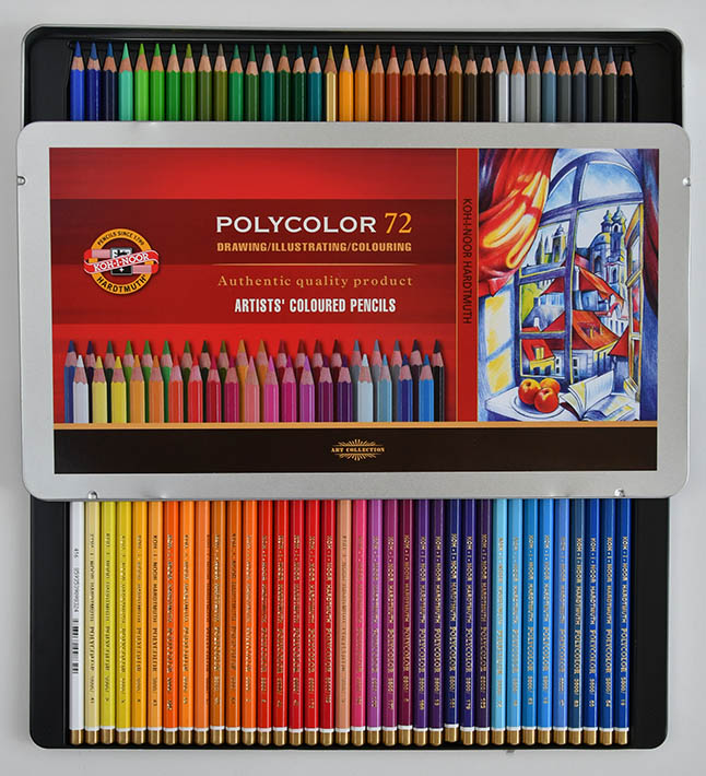 Koh-I-Noor Tri-Tone Multi-Colored Pencil Set, 12 Assorted Colors