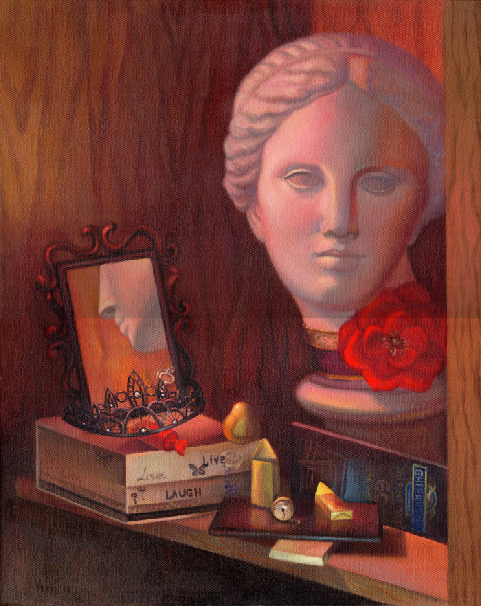 contemporary realism still life painting_loss of unknown beauty by veronica winters 16x20