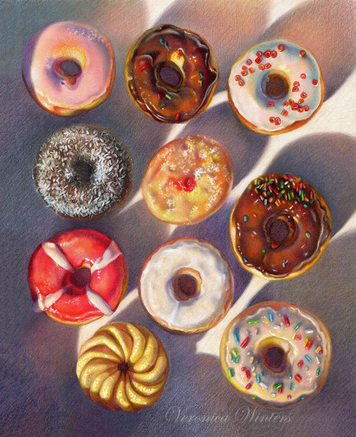 How to Draw a Doughnut with Colored Pencils