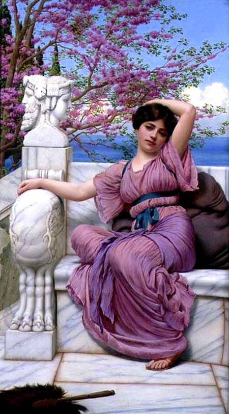 Godward, lady in purple