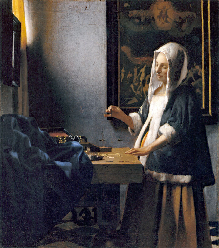woman holding a balance Johannes Vermeer, 1664