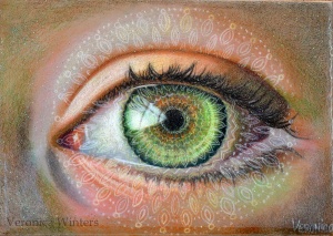 Green Galactic Eye – Veronica Winters Painting