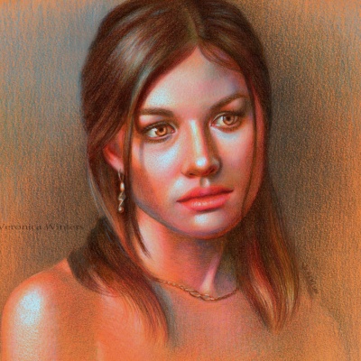 colored pencil portrait drawing by veronica winters