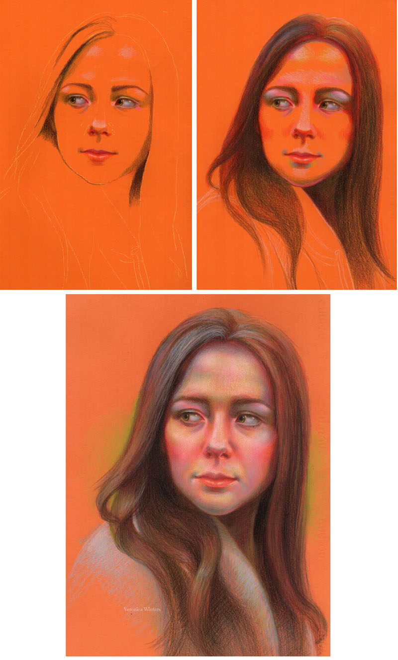 how to draw portrait in colored pencil-veronica winters colored pencil
