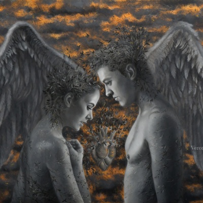 celestial love_contemporary art painting