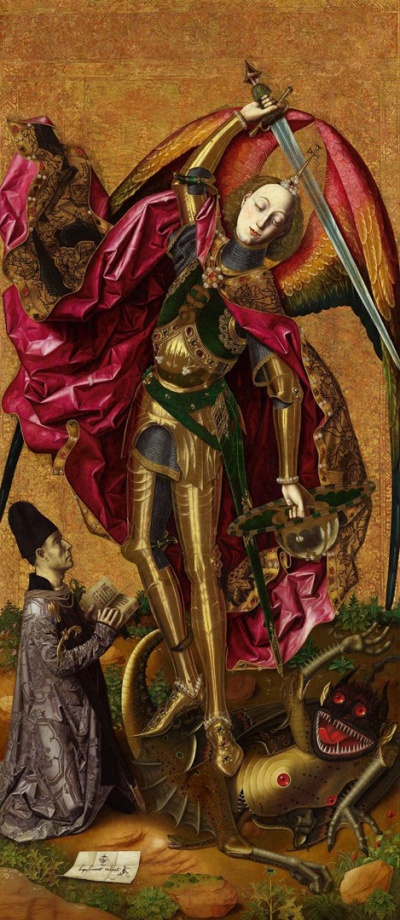  Bartolomé Bermejo, 'Saint Michael Triumphs over the Devil', 1468