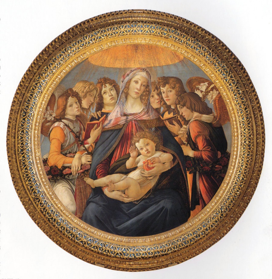 Madonna of the Pomegranate (1487), tempera on panel, Sandro Botticelli