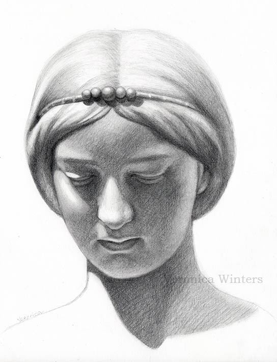 Vintage Graphite Pencil Drawing on Paper Mid Century Woman tob | eBay