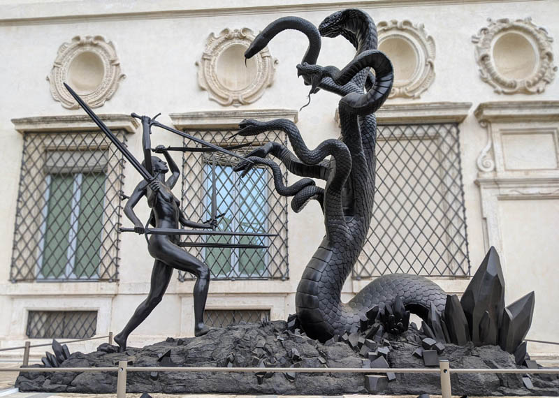 Damien Hirst, Hydra and Kali, outdoor sculpture, Borghese gallery-veronica winters blog