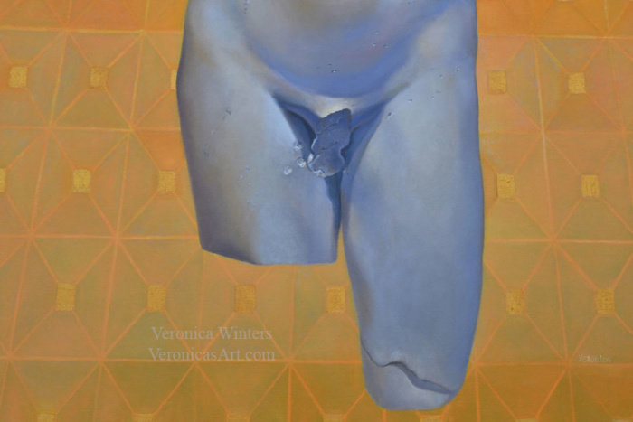 paintings for sale, Torso Belvedere 24x36 inches, oil and acrylic on canvas, veronica winters