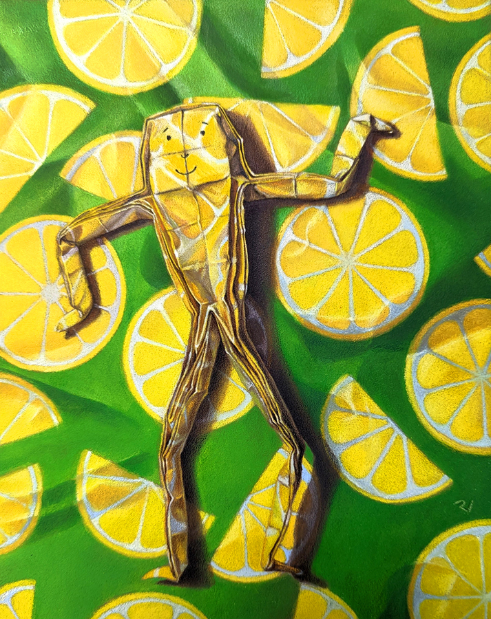 Ranjini Venkatachari, When life gives you lemons, colored pencil drawing
