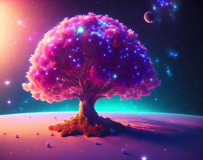 tree in space-ai visionary art-veronica winters art blog