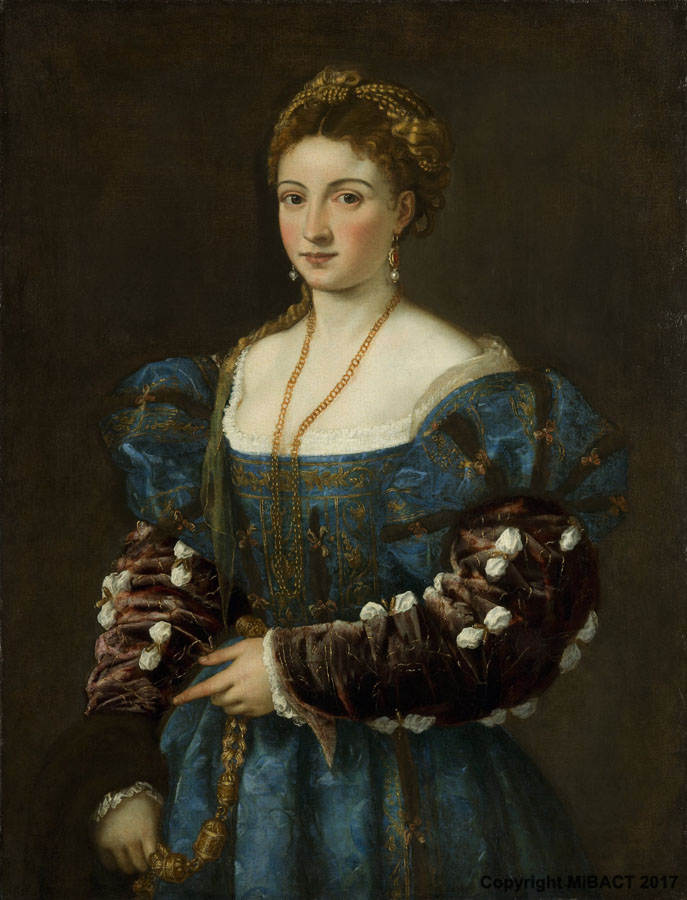 Portrait of a Lady -La Bella-titian-1536-la-bella-totale-Pitti palace