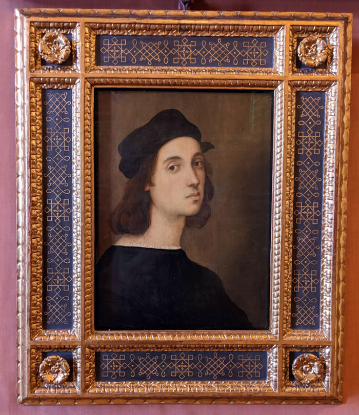 self-portrait by Raphael at Pitti palace