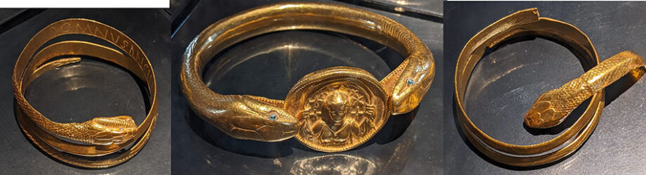 Ouroboros-golden snake bracelet in Pompeii-Veronica Winters art blog