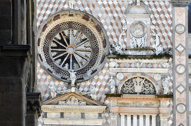 Duomo di Bergamo cathedral rose window wall