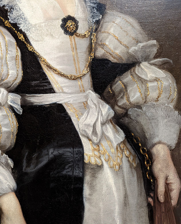 how to paint realistic details-white fabric and gold details- the Smithsonian