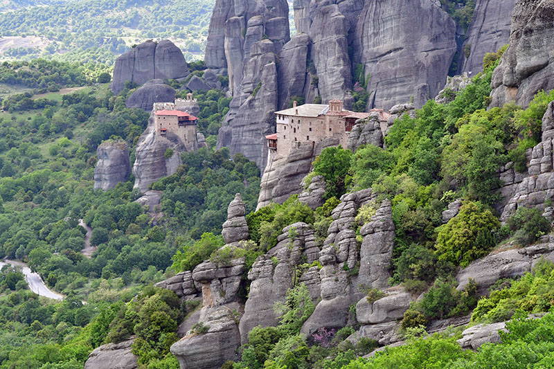 View of Holy Meteora Monastery in Greece