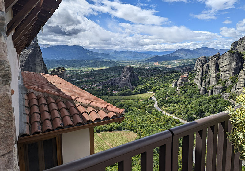 View of Holy Meteora Monastery in Greece