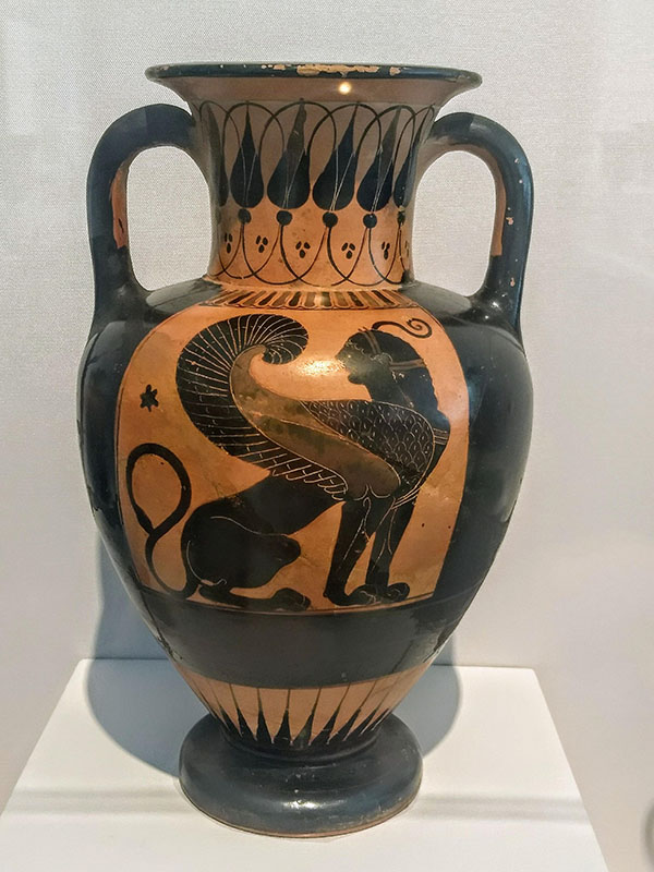 Greek vase amphora -sphinx-Tampa art museum-