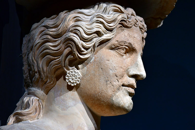 Caryatid face in Eleusis