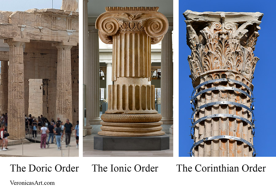 3 column styles of ancient Greece-veronica winters art blog