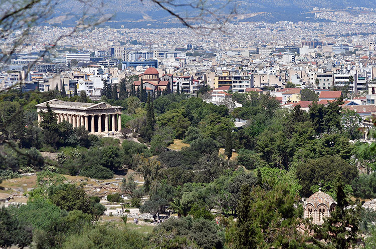 The temple of Hephaestus with city view-veronica winters art blog