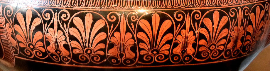 the anthemion flower design on a Greek vase