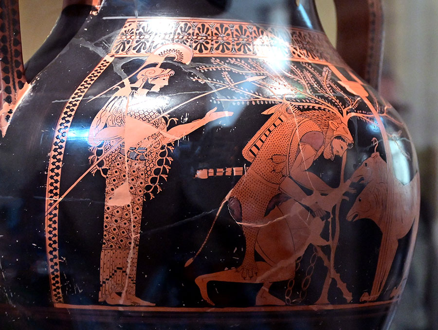 Ancient Greek vase Athena & Herakles-Louvre-Veronica Winters Art Blog