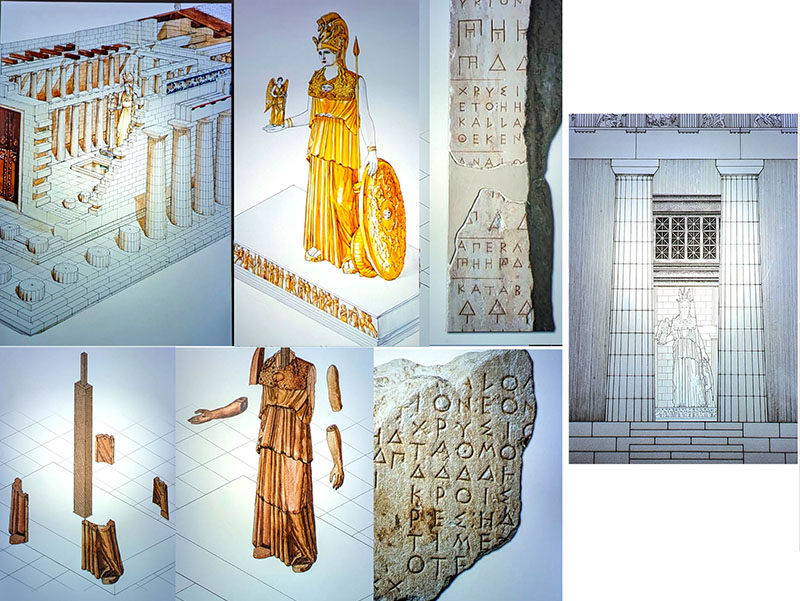 statue of Athena in Parthenon, drawings