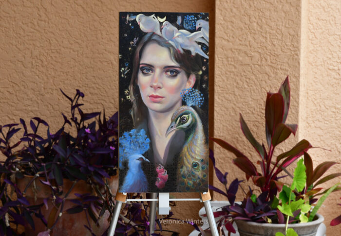 You must try to fly, oil painting on wood panel - Image 2