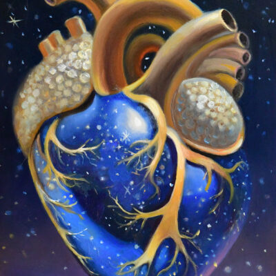 Blue Universal Heart, oil painting