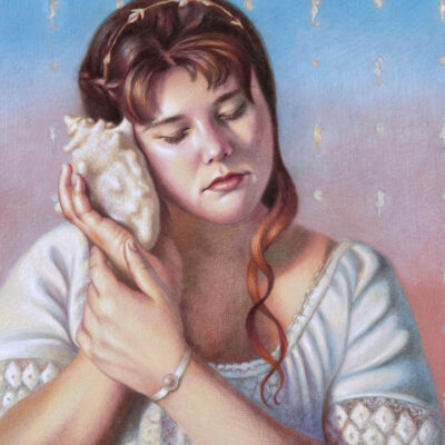 Finding Voice, colored pencil drawing