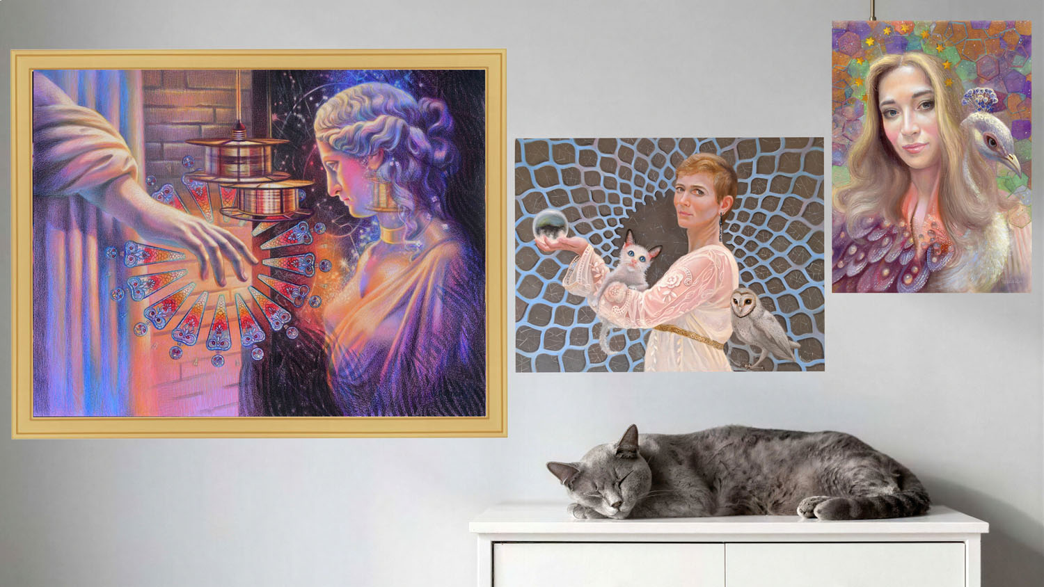 art wall space with visionary art-veronica winters